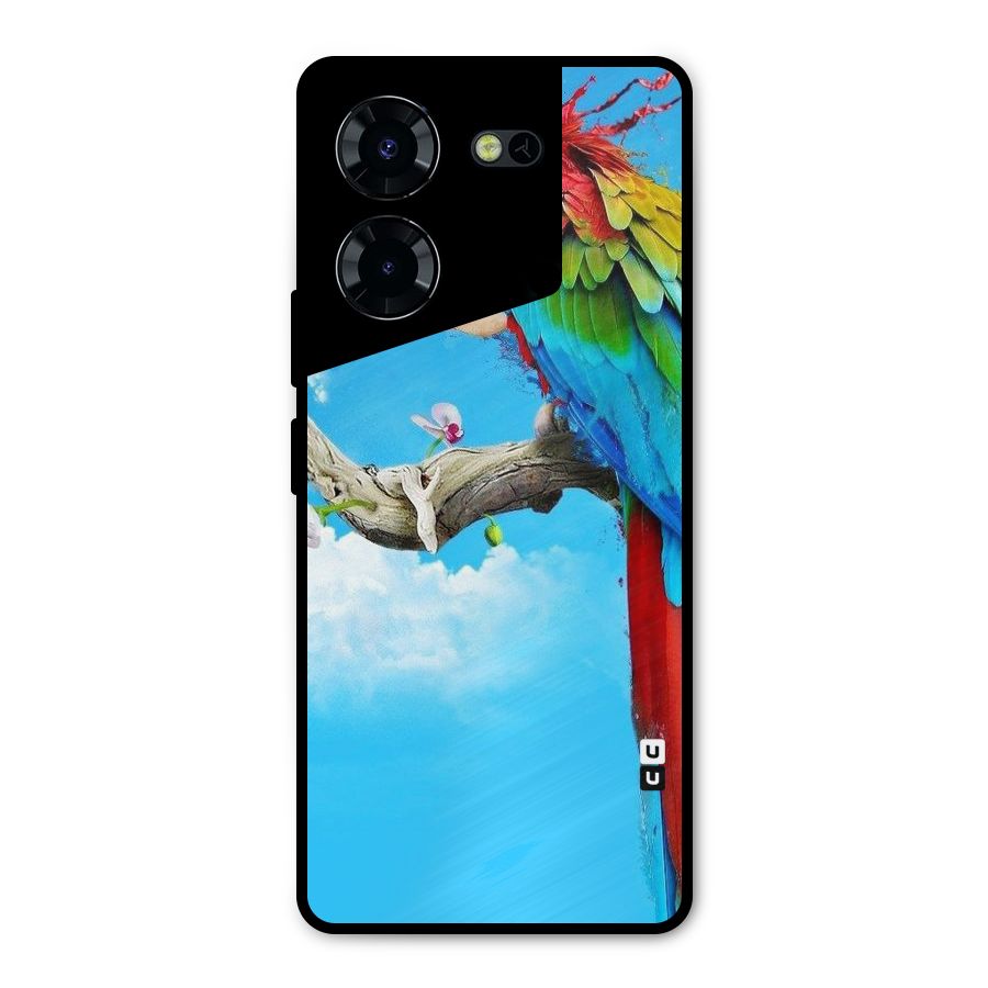 Sky Parrot Metal Back Case for Tecno Pova 5 Pro 5G