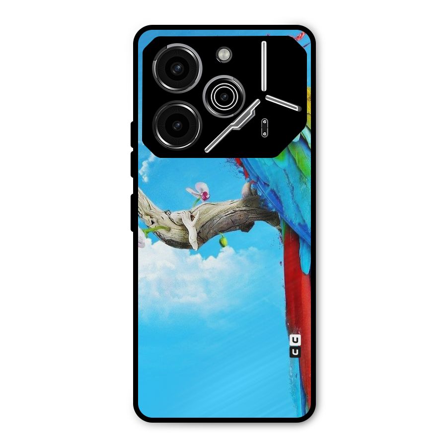 Sky Parrot Metal Back Case for Tecno Pova 6 Pro