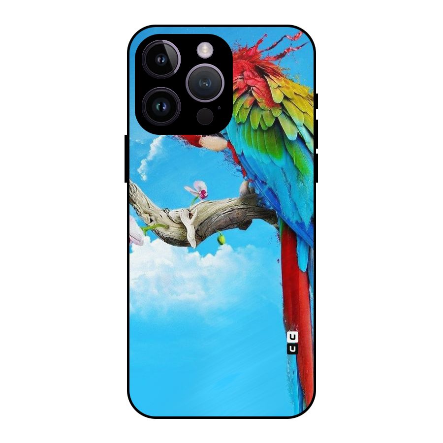 Sky Parrot Metal Back Case for iPhone 14 Pro Max