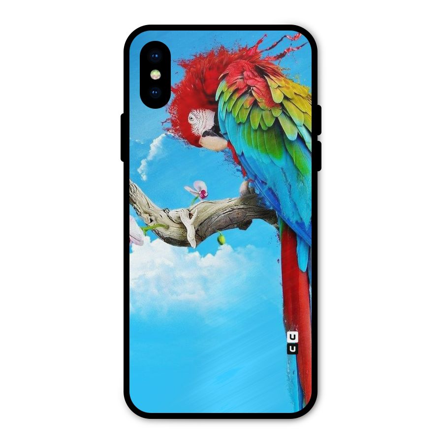 Sky Parrot Metal Back Case for iPhone XS