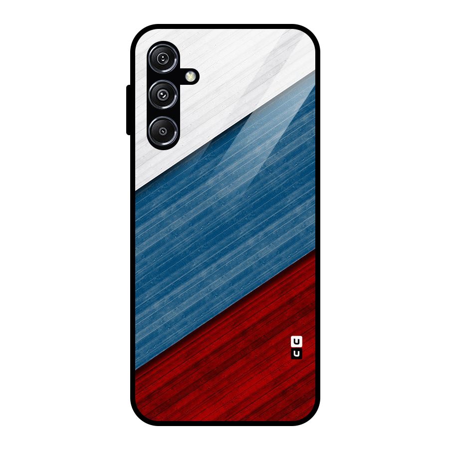 Slant Beautiful Stripe Glass Back Case for Galaxy M34 5G
