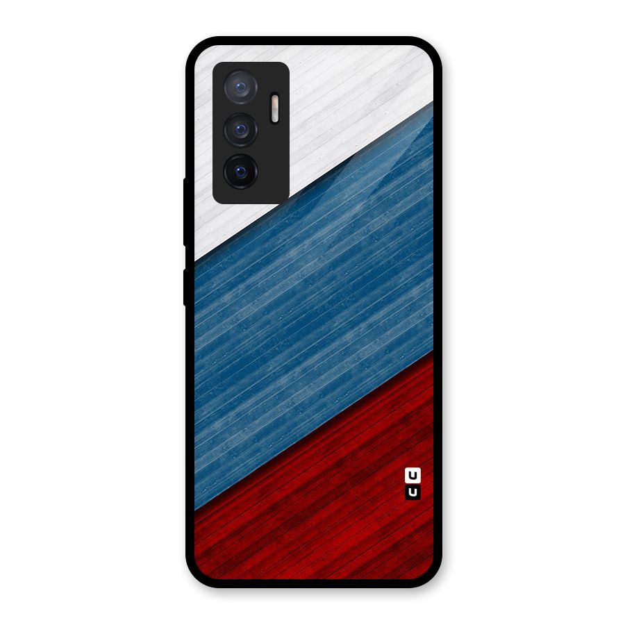 Slant Beautiful Stripe Glass Back Case for Vivo V23e
