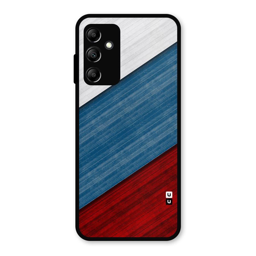 Slant Beautiful Stripe Metal Back Case for Galaxy A14 5G
