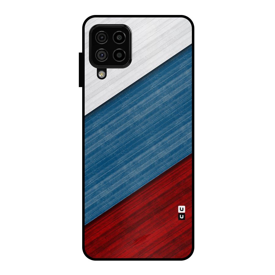 Slant Beautiful Stripe Metal Back Case for Galaxy A22 4G