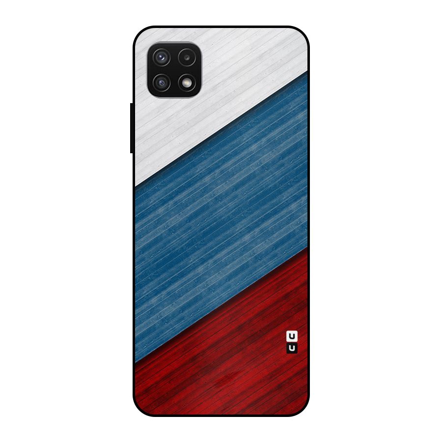 Slant Beautiful Stripe Metal Back Case for Galaxy A22 5G