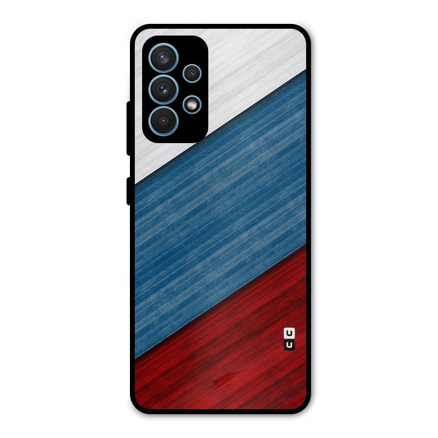 Slant Beautiful Stripe Metal Back Case for Galaxy A32