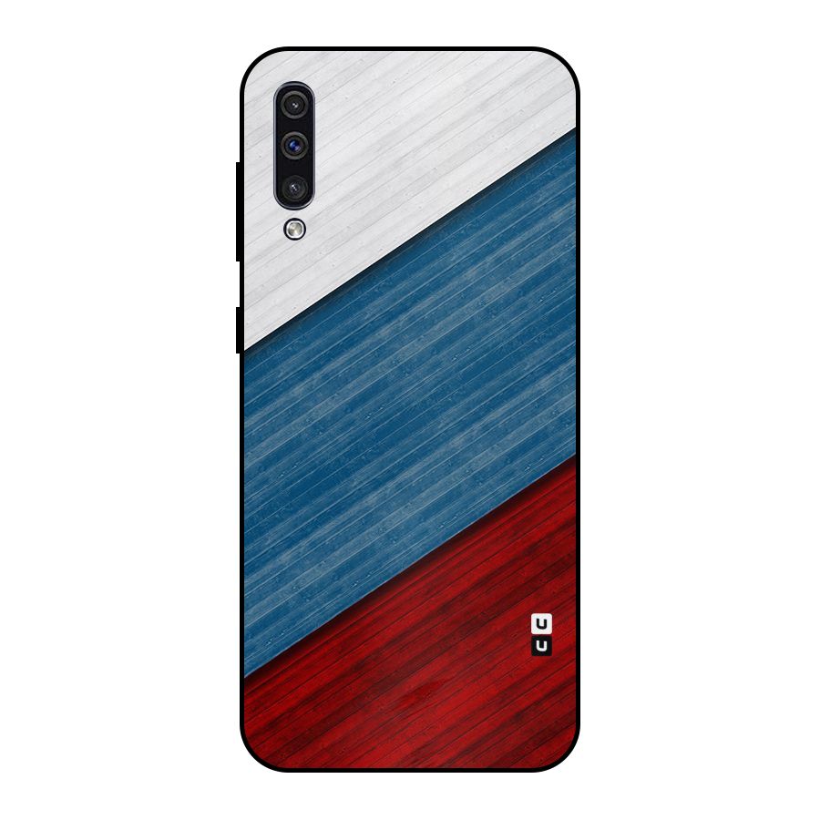 Slant Beautiful Stripe Metal Back Case for Galaxy A50s