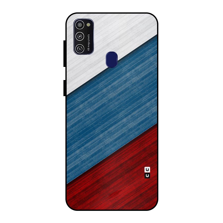 Slant Beautiful Stripe Metal Back Case for Galaxy M21