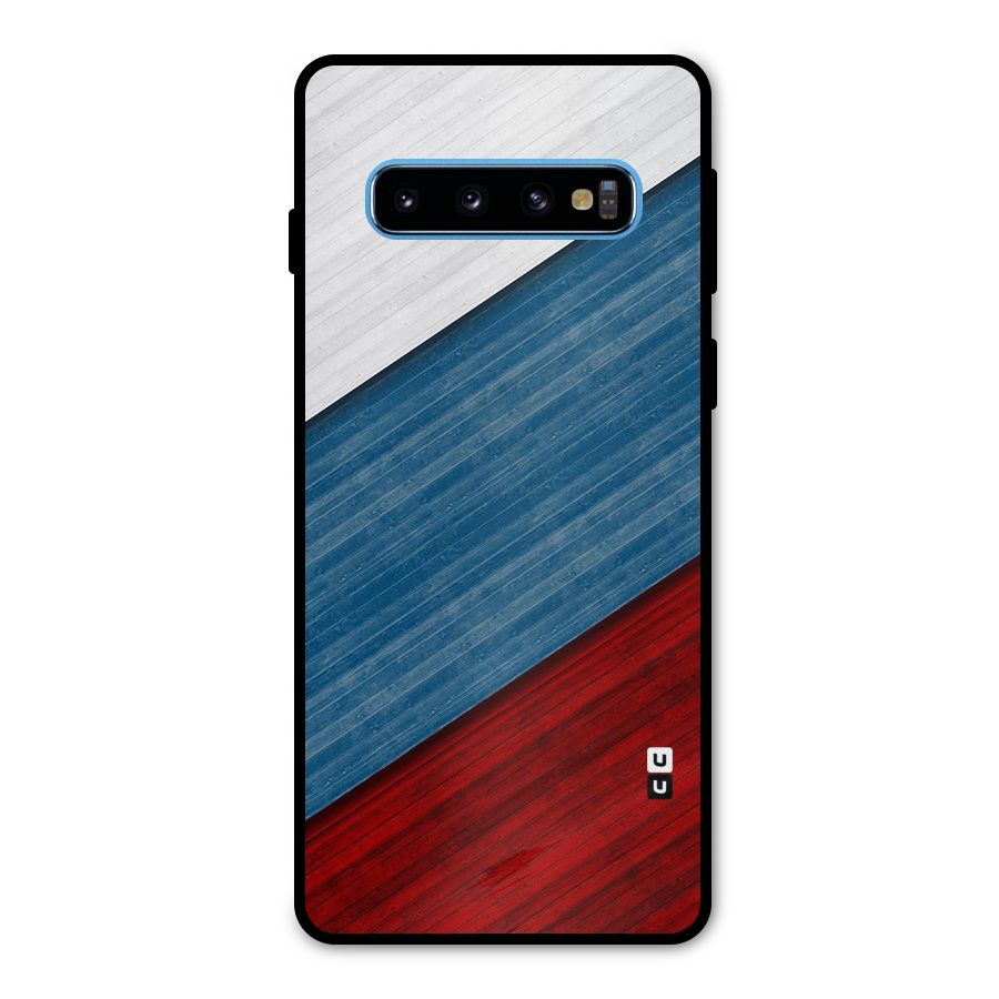 Slant Beautiful Stripe Metal Back Case for Galaxy S10
