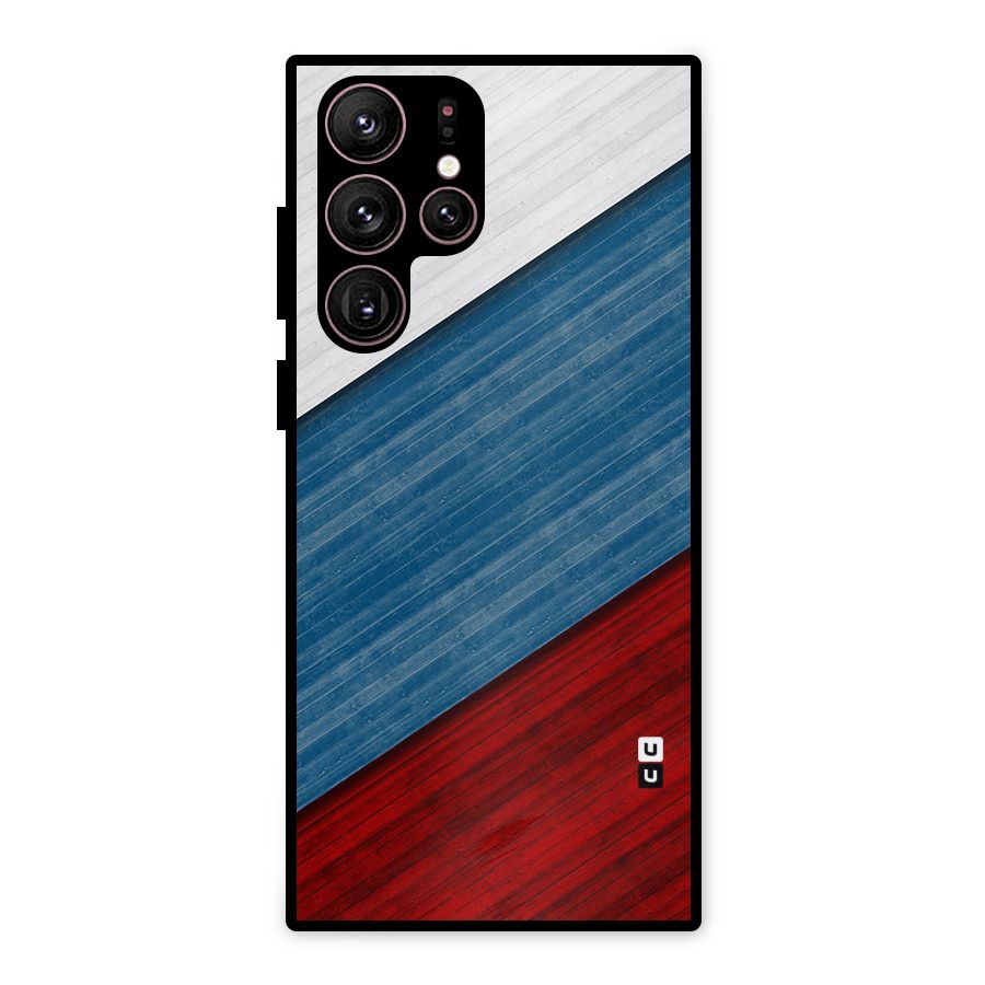Slant Beautiful Stripe Metal Back Case for Galaxy S22 Ultra 5G