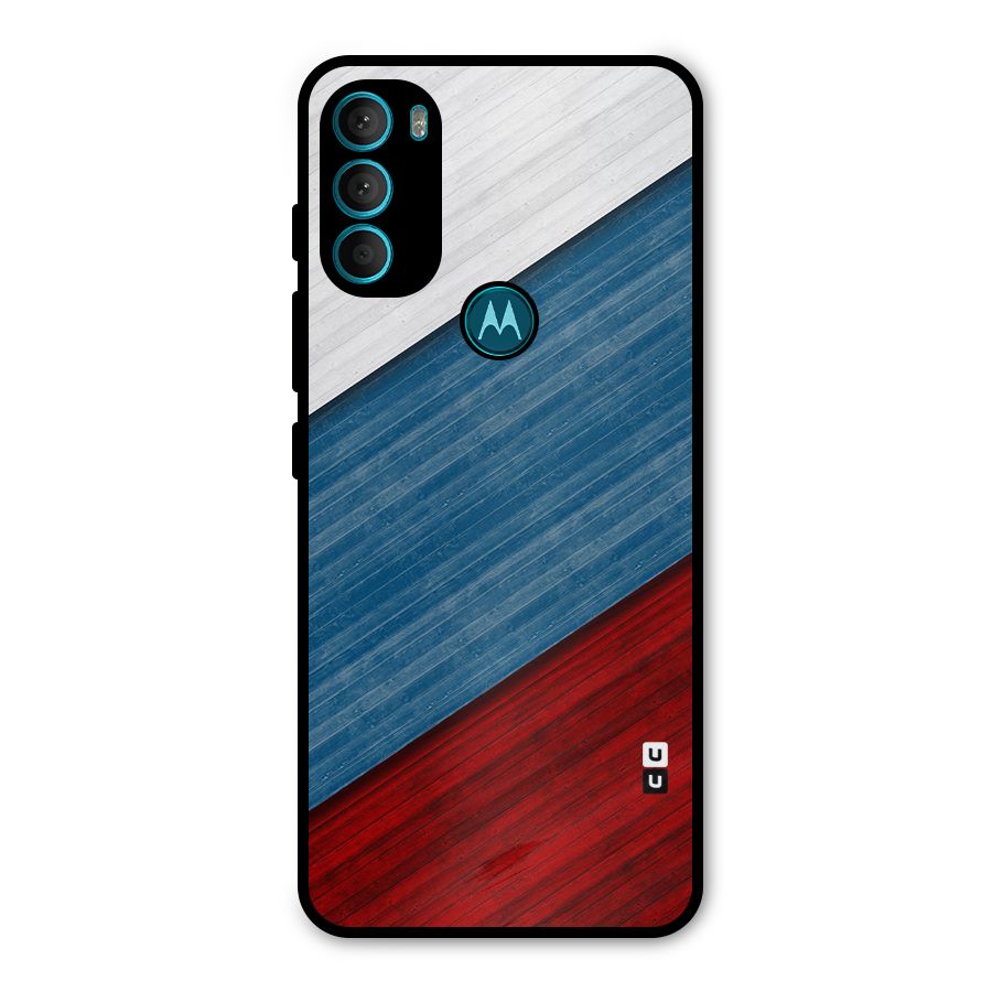 Slant Beautiful Stripe Metal Back Case for Moto G71 5G