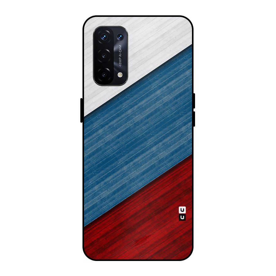 Slant Beautiful Stripe Metal Back Case for Oppo A74 5G