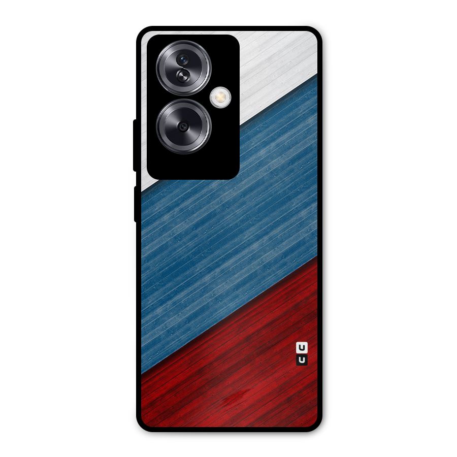 Slant Beautiful Stripe Metal Back Case for Oppo A79 5G