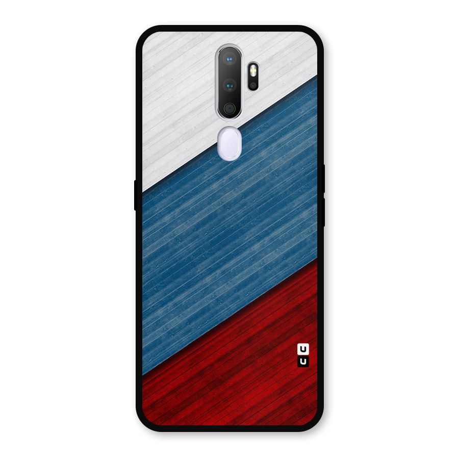 Slant Beautiful Stripe Metal Back Case for Oppo A9 (2020)