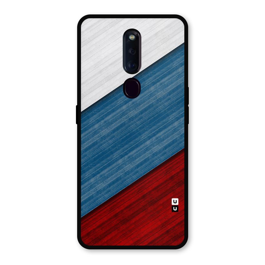 Slant Beautiful Stripe Metal Back Case for Oppo F11 Pro