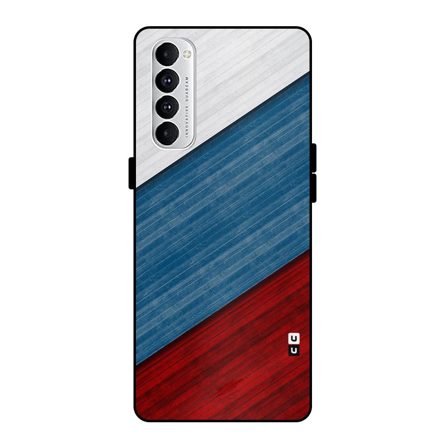 Slant Beautiful Stripe Metal Back Case for Oppo Reno4 Pro