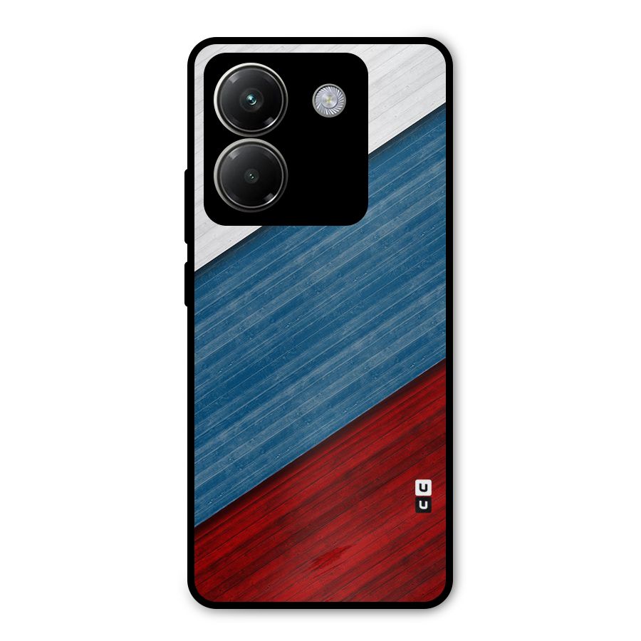 Slant Beautiful Stripe Metal Back Case for Poco M7 Pro 5G