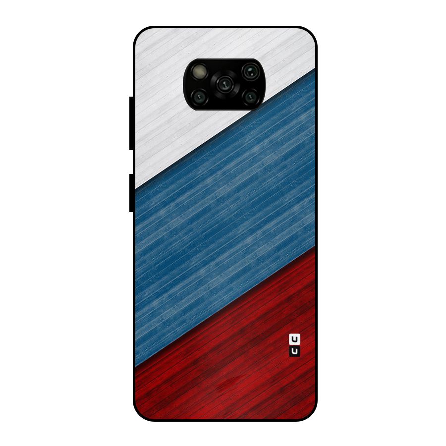 Slant Beautiful Stripe Metal Back Case for Poco X3