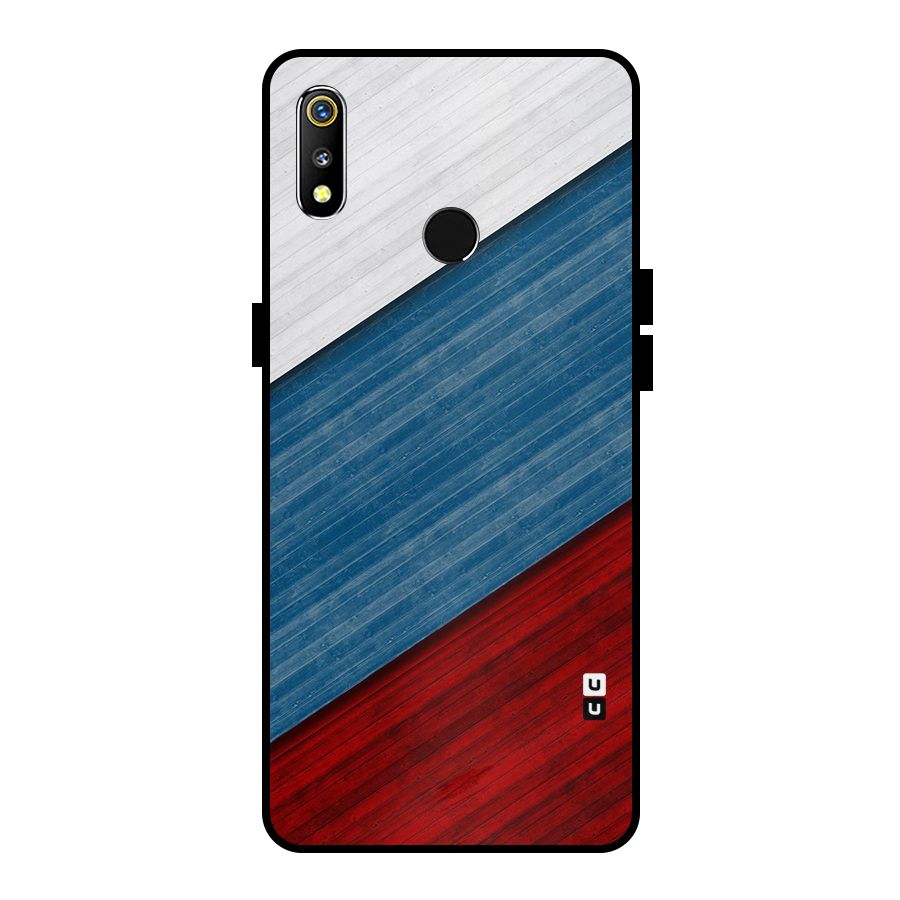 Slant Beautiful Stripe Metal Back Case for Realme 3