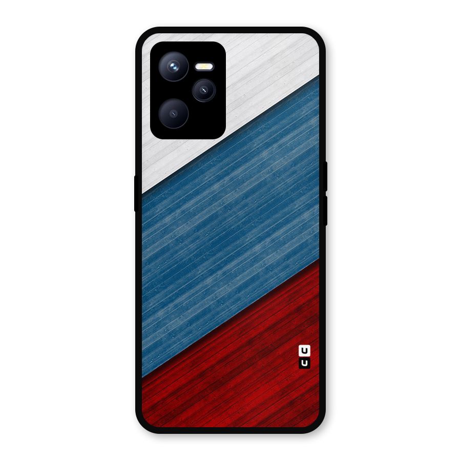 Slant Beautiful Stripe Metal Back Case for Realme C35