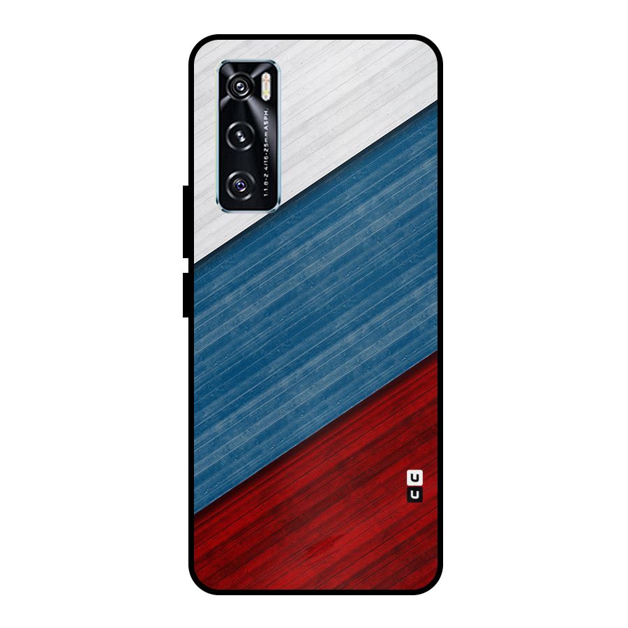 Slant Beautiful Stripe Metal Back Case for Vivo V20 SE