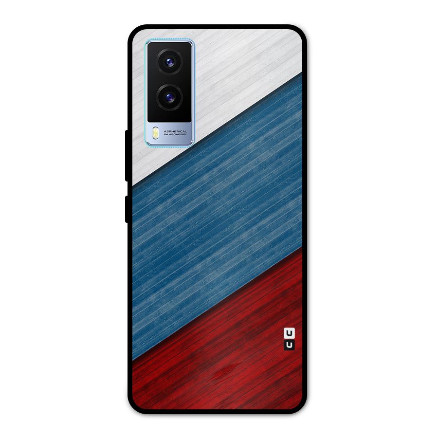 Slant Beautiful Stripe Metal Back Case for Vivo V21e 5G