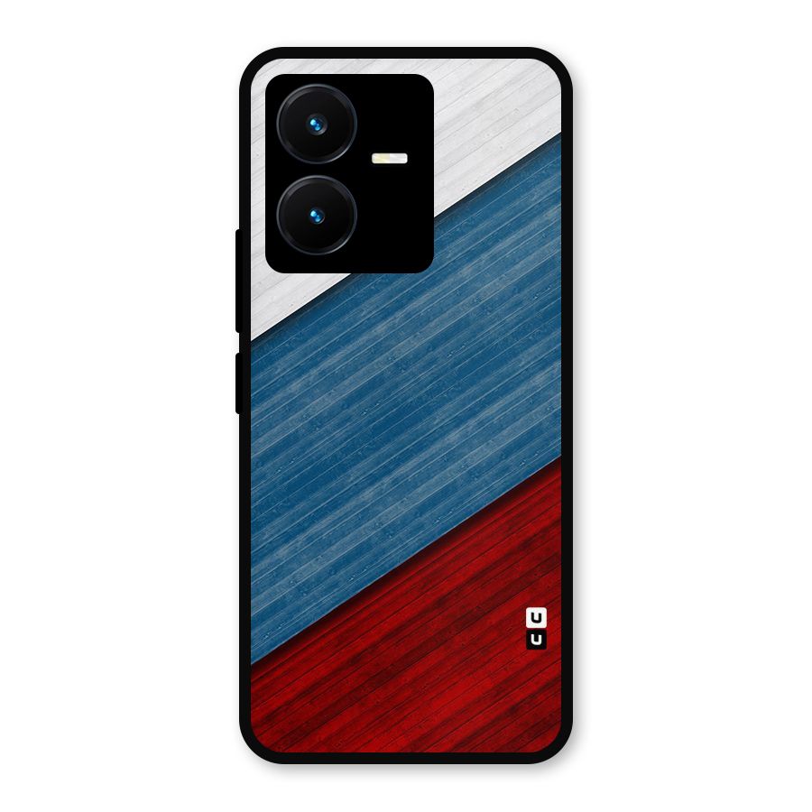 Slant Beautiful Stripe Metal Back Case for Vivo Y22