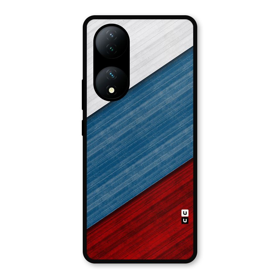 Slant Beautiful Stripe Metal Back Case for iQOO Z7