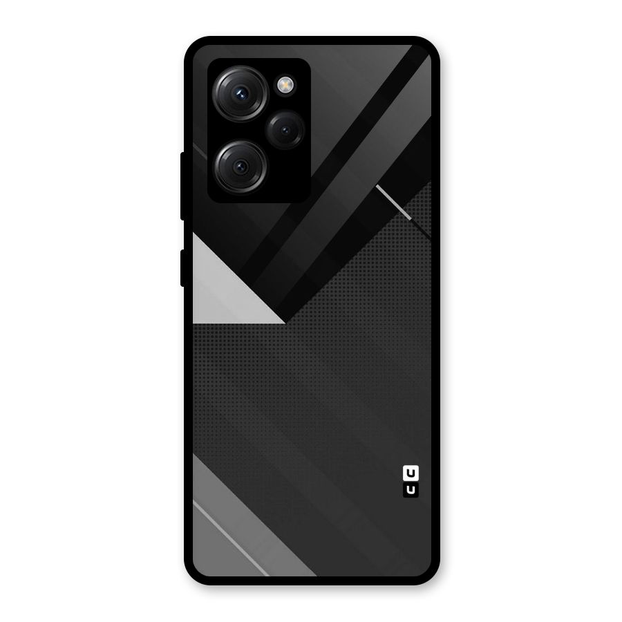 Slant Grey Glass Back Case for Poco X5 Pro