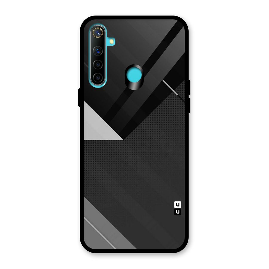 Slant Grey Glass Back Case for Realme 5