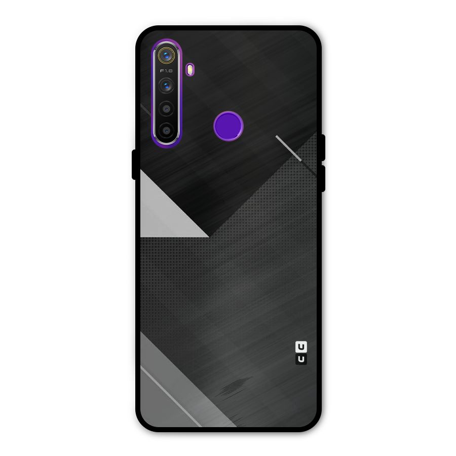 Slant Grey Glass Back Case for Realme 5s