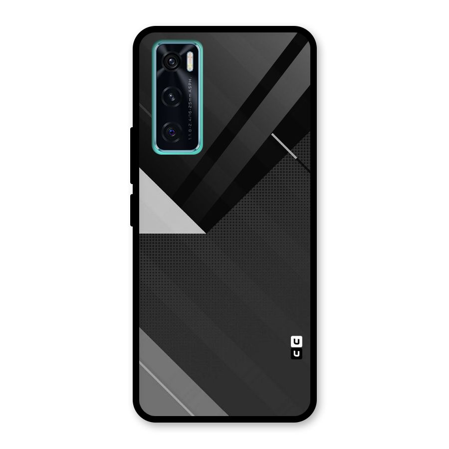 Slant Grey Glass Back Case for Vivo V20 SE
