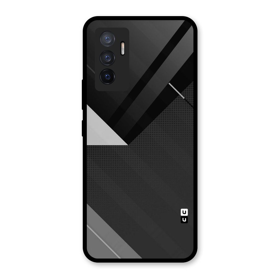 Slant Grey Glass Back Case for Vivo V23e