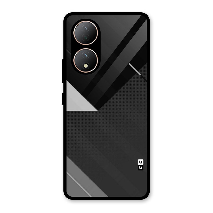 Slant Grey Glass Back Case for Vivo Y100