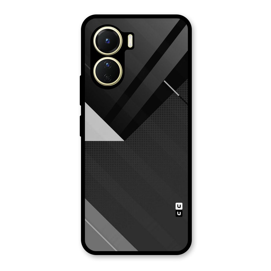 Slant Grey Glass Back Case for Vivo Y16