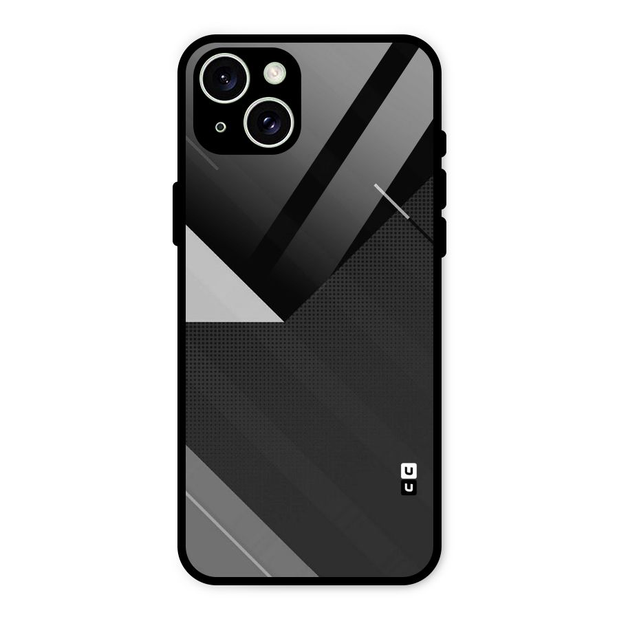 Slant Grey Glass Back Case for iPhone 15 Plus