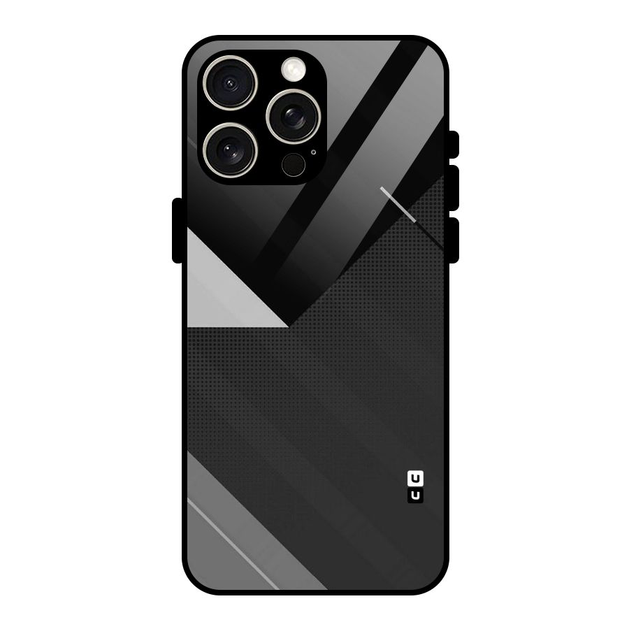 Slant Grey Glass Back Case for iPhone 15 Pro Max
