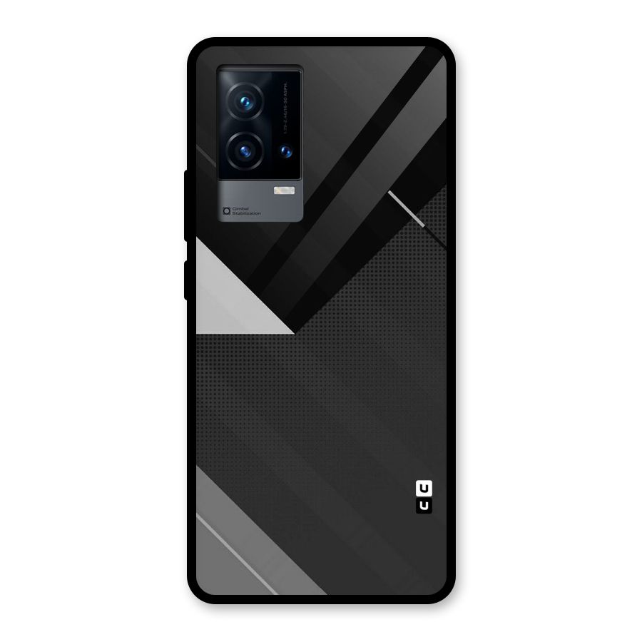 Slant Grey Glass Back Case for iQOO 9 5G
