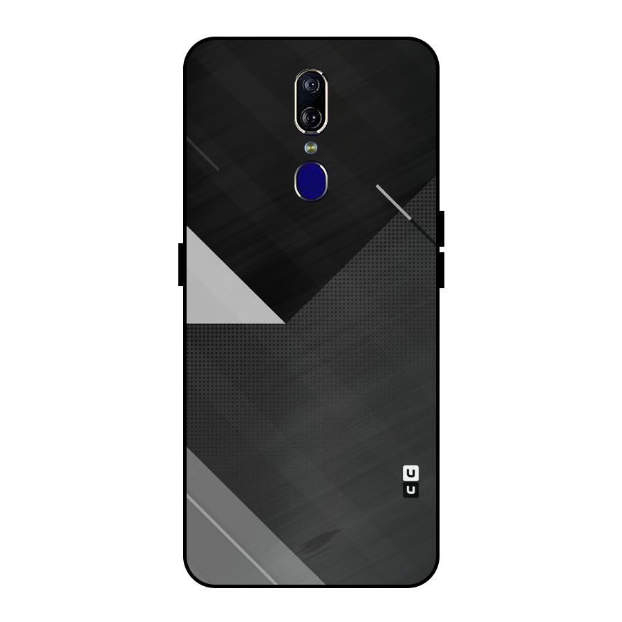 Slant Grey Metal Back Case for Oppo F11
