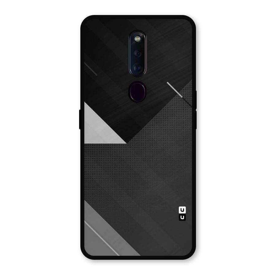 Slant Grey Metal Back Case for Oppo F11 Pro