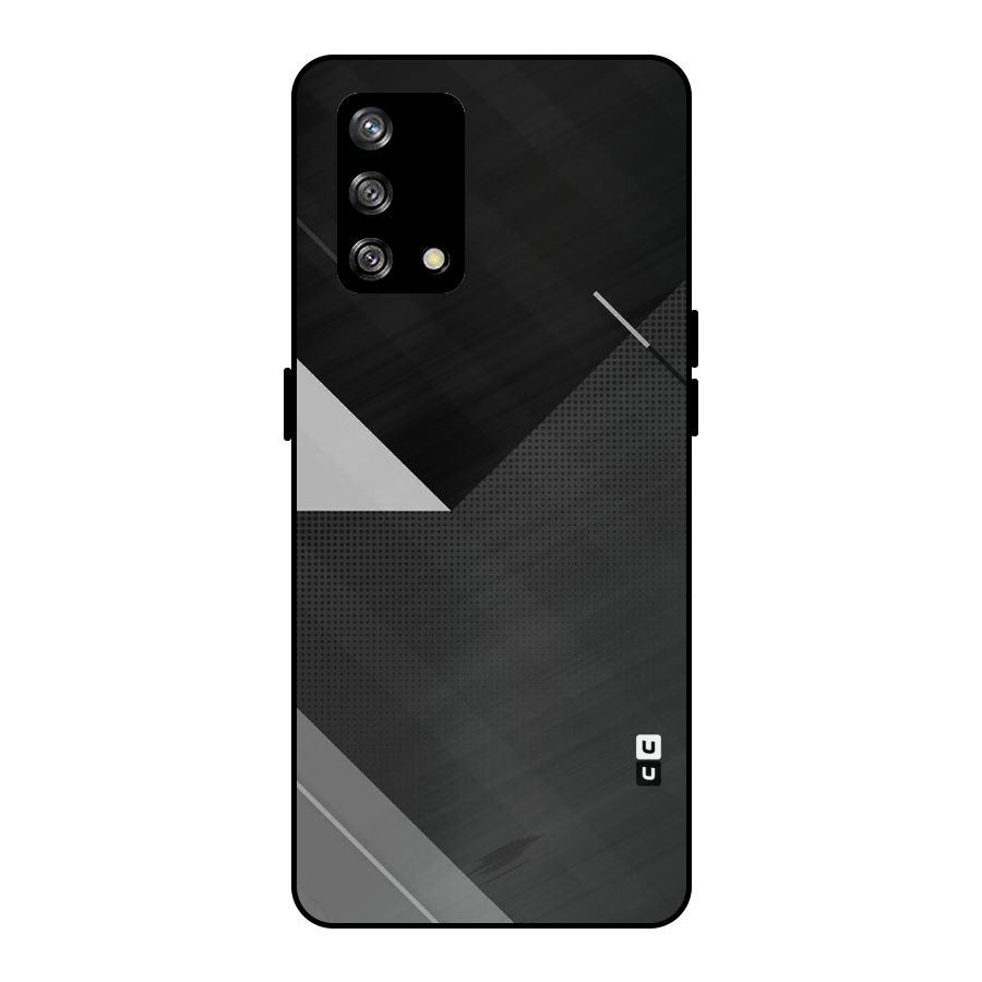 Slant Grey Metal Back Case for Oppo F19