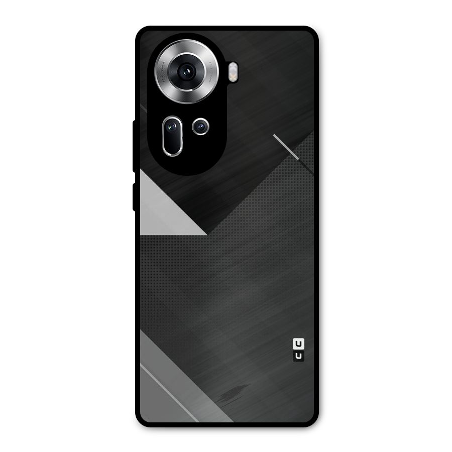 Slant Grey Metal Back Case for Oppo Reno11 5G