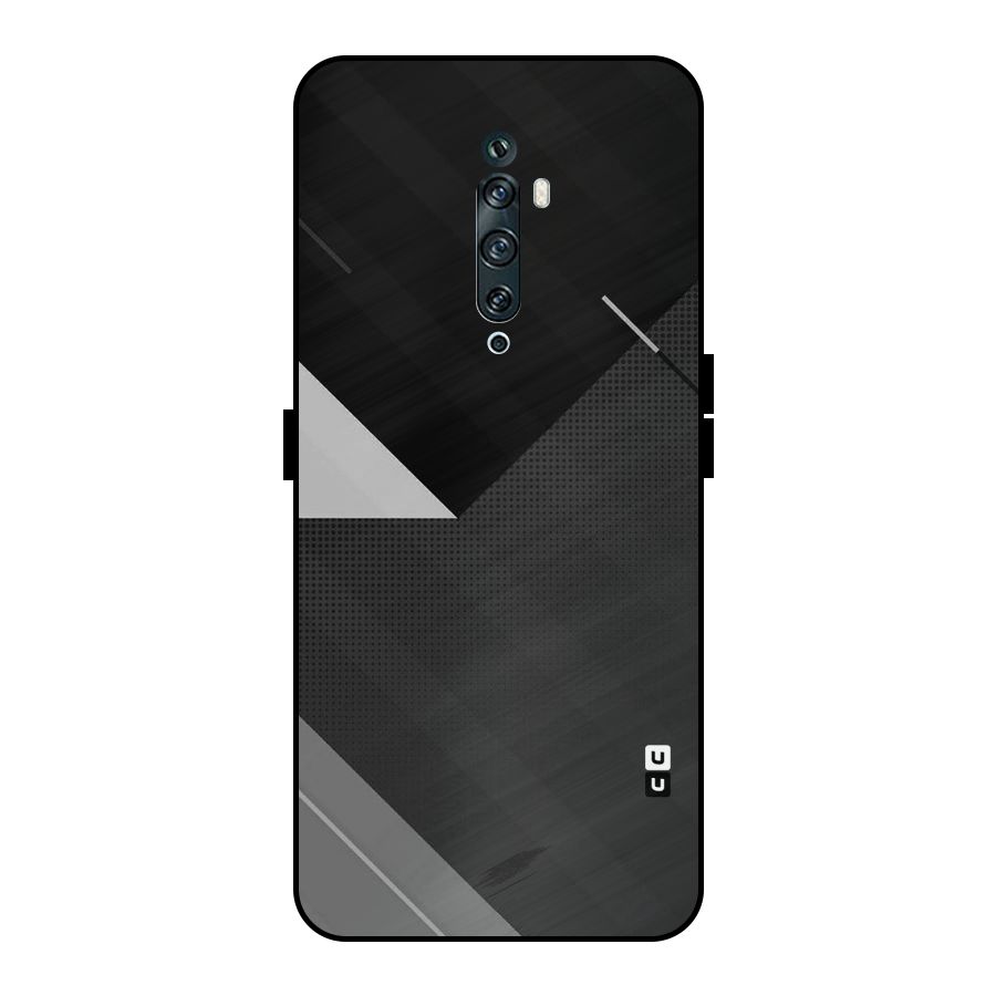 Slant Grey Metal Back Case for Oppo Reno2 Z