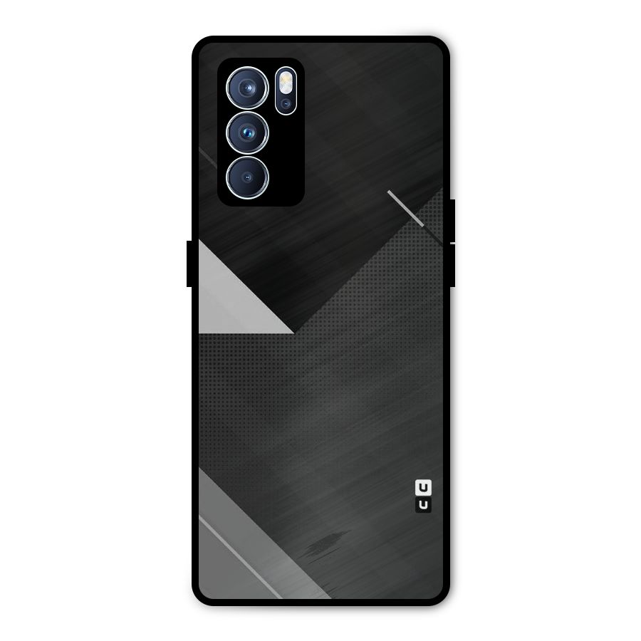 Slant Grey Metal Back Case for Oppo Reno6 Pro 5G
