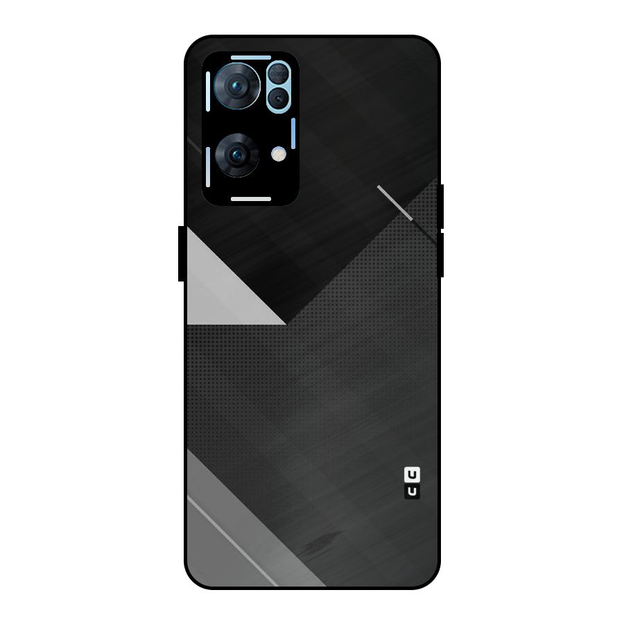 Slant Grey Metal Back Case for Oppo Reno7 Pro 5G