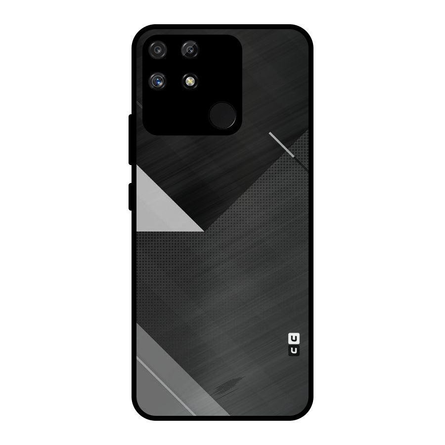 Slant Grey Metal Back Case for Realme Narzo 50A
