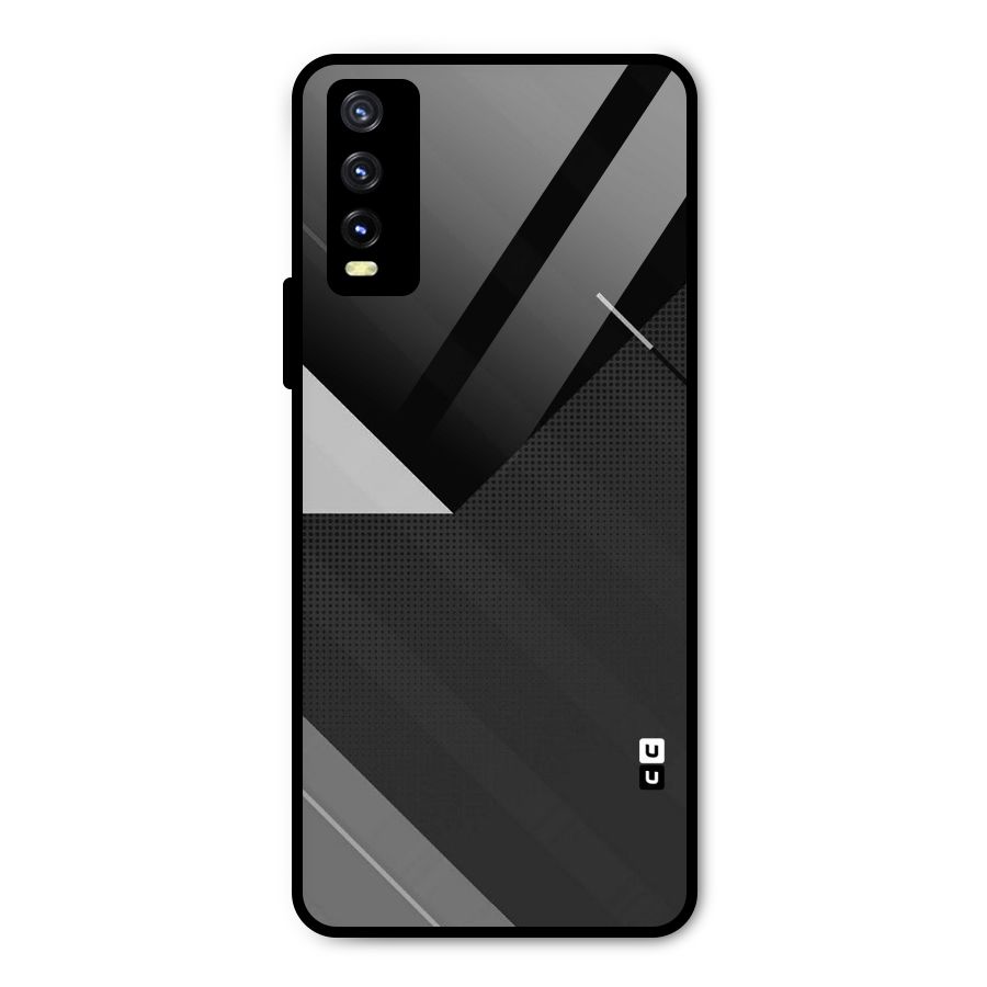 Slant Grey Metal Back Case for Vivo Y20g