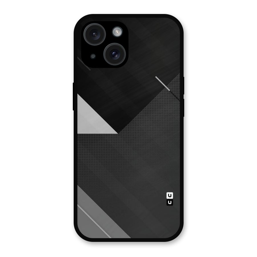 Slant Grey Metal Back Case for iPhone 15