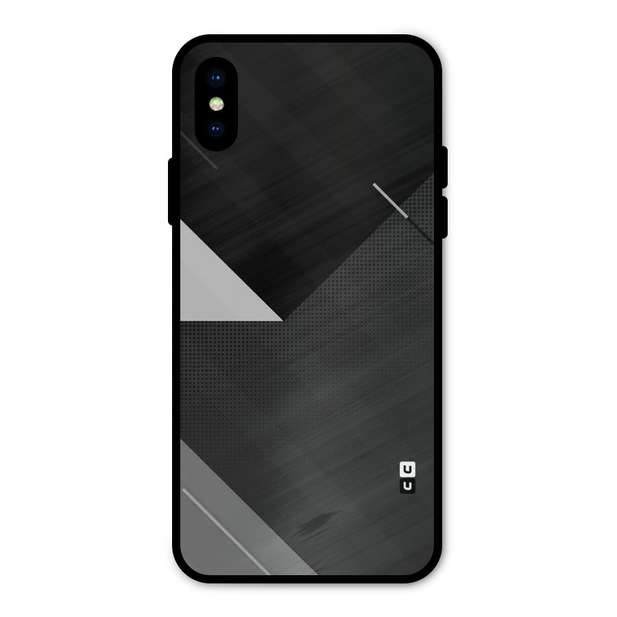 Slant Grey Metal Back Case for iPhone XS