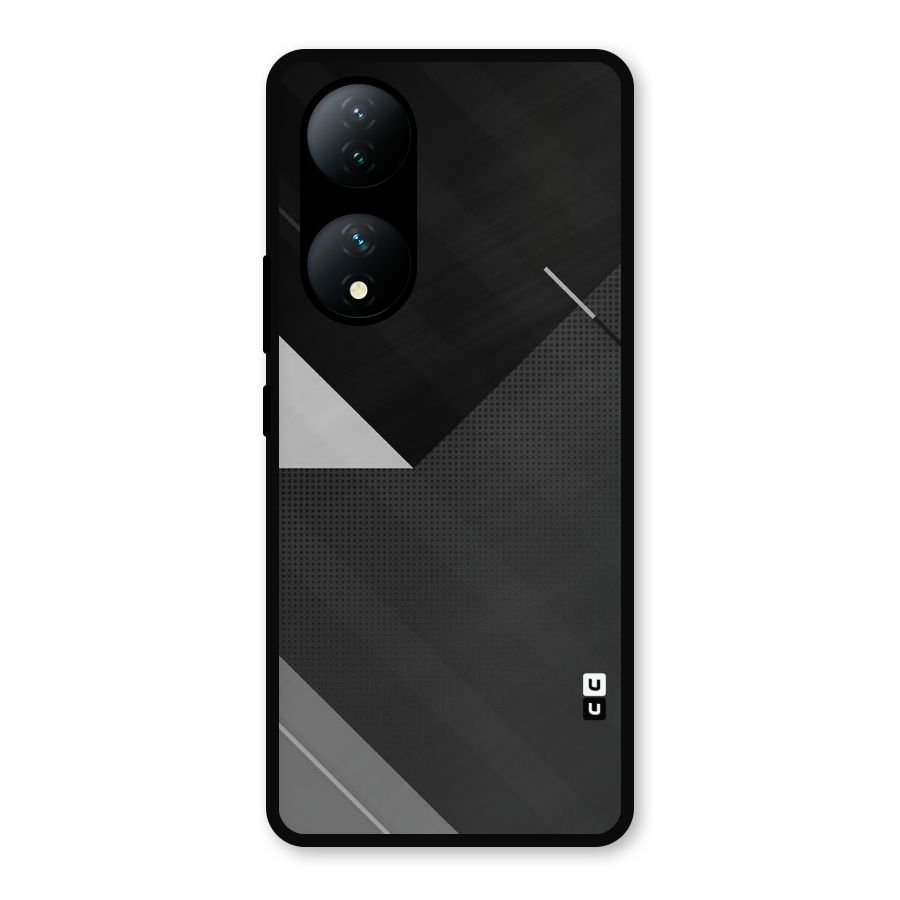 Slant Grey Metal Back Case for iQOO Z7